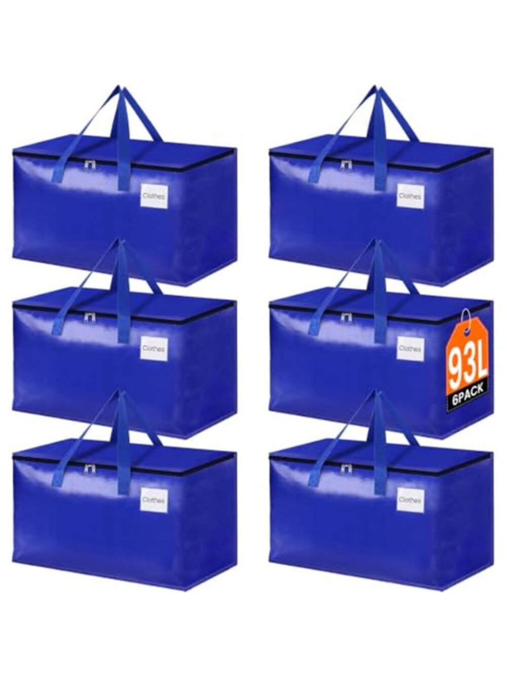Moving Bags, Moving Boxes, 93L 6-Pack Sotrage Bags Totes, Blue